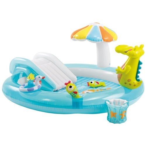 Piscina con scivolo alligatore - piscina,